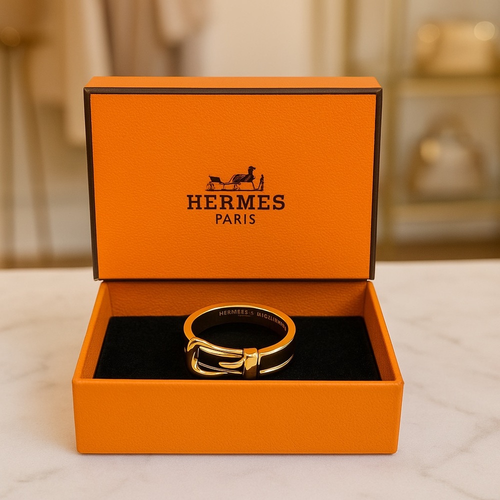 Hermès Buckle Scarf Ring Classic Parisian Luxury Twilly & Carré Accessory